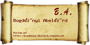 Bogdányi Abelárd névjegykártya